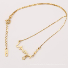 41968 Xuping moda ouro crianças jóias colar nome simples design para o bebê